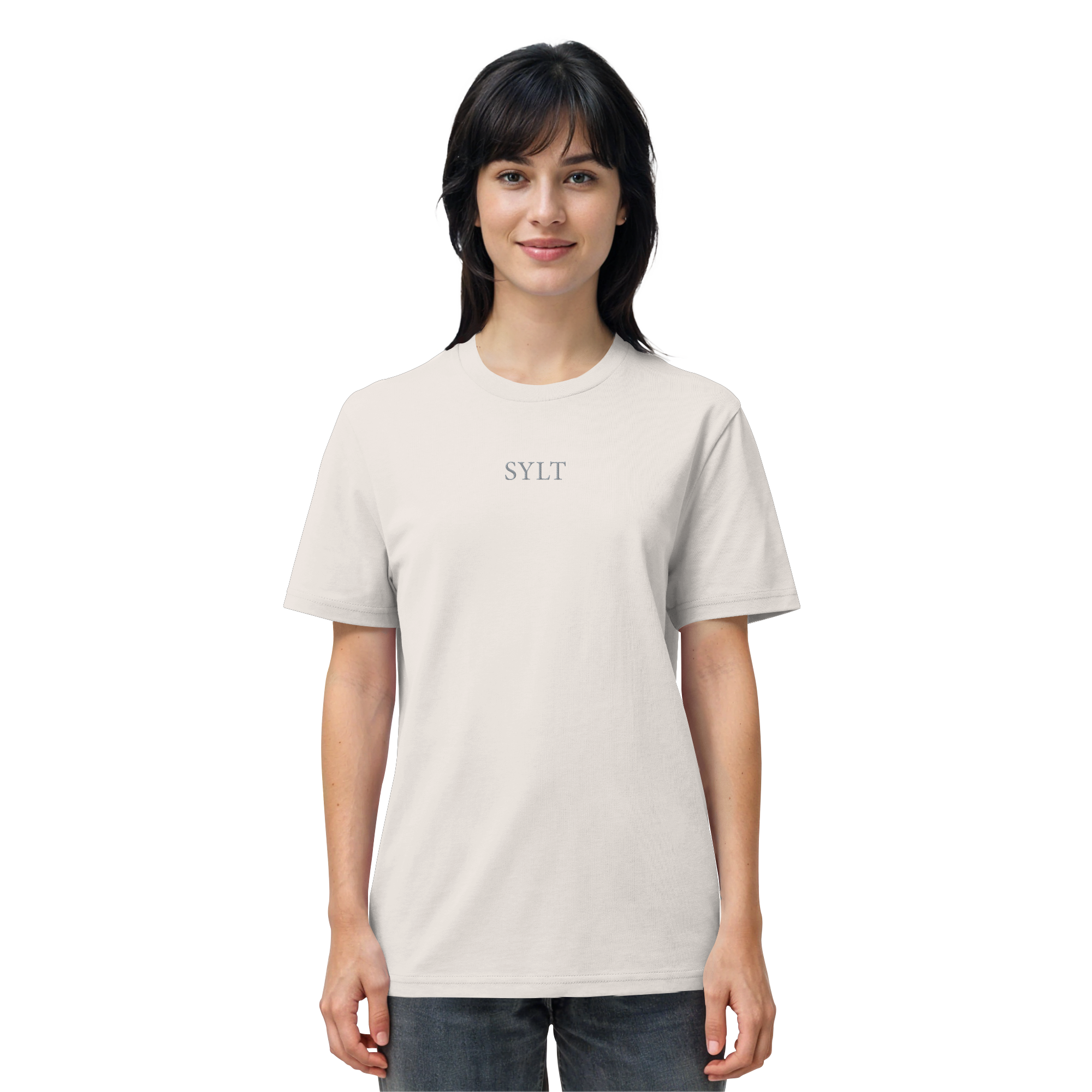 exklusives Sylt Design im Silberstick - Basic T-Shirt
