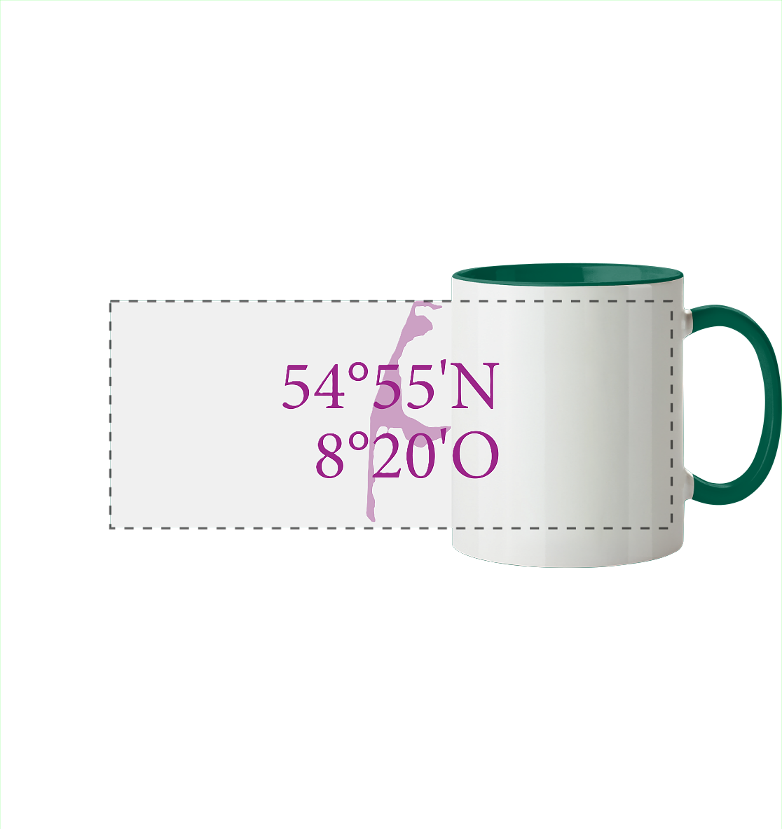 Deine Koordinaten - Tasse zweifarbig