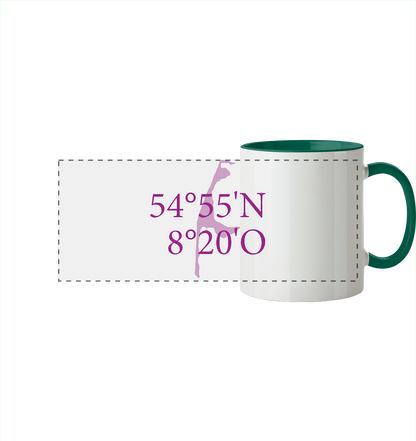 Deine Koordinaten - Tasse zweifarbig