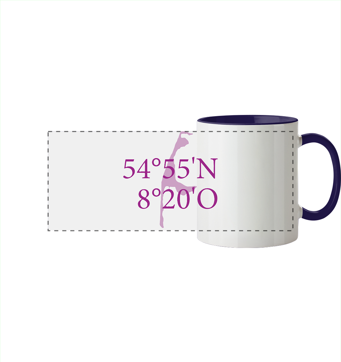 Deine Koordinaten - Tasse zweifarbig