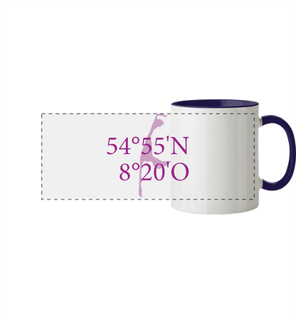 Deine Koordinaten - Tasse zweifarbig