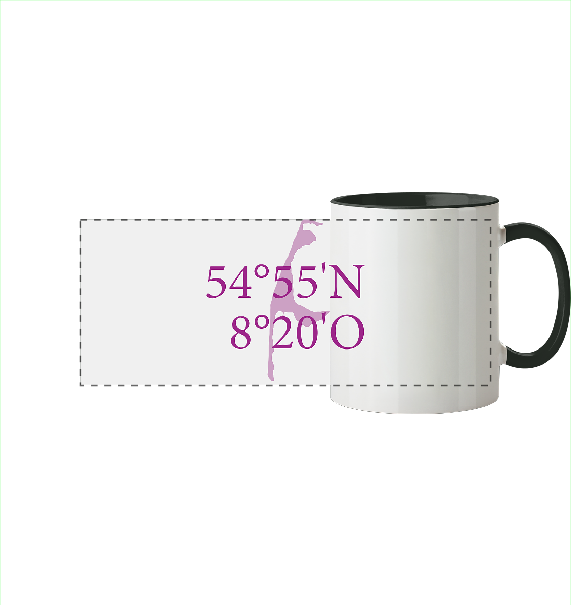 Deine Koordinaten - Tasse zweifarbig