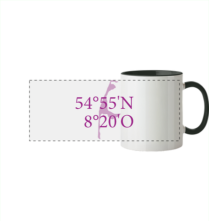 Deine Koordinaten - Tasse zweifarbig