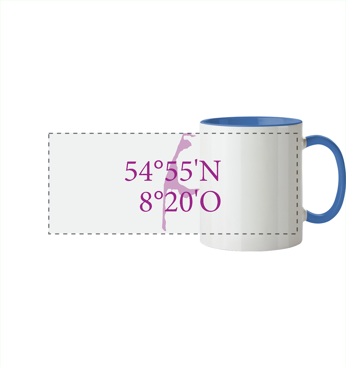 Deine Koordinaten - Tasse zweifarbig