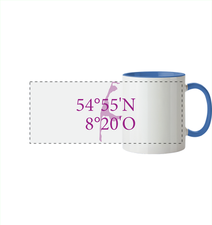Deine Koordinaten - Tasse zweifarbig