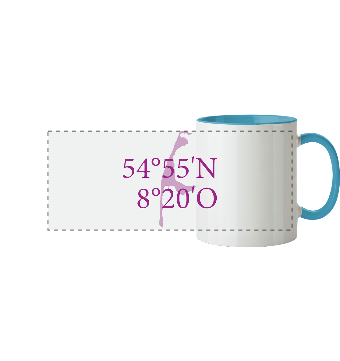 Deine Koordinaten - Tasse zweifarbig
