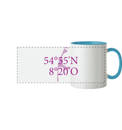 Deine Koordinaten - Tasse zweifarbig