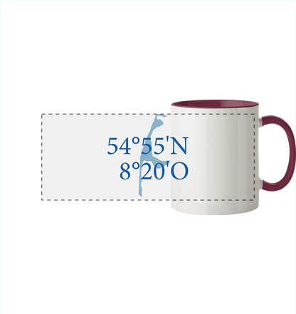 Deine Koordinaten_blau - Panorama Tasse zweifarbig