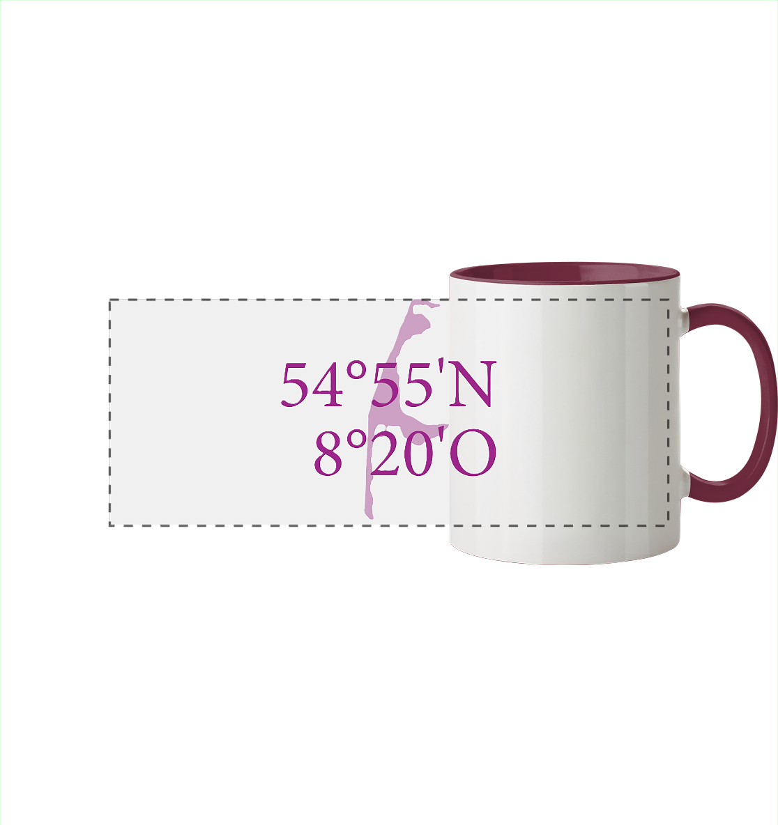 Deine Koordinaten - Tasse zweifarbig