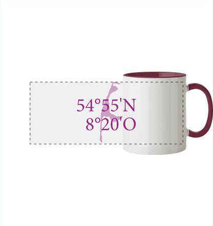Deine Koordinaten - Tasse zweifarbig