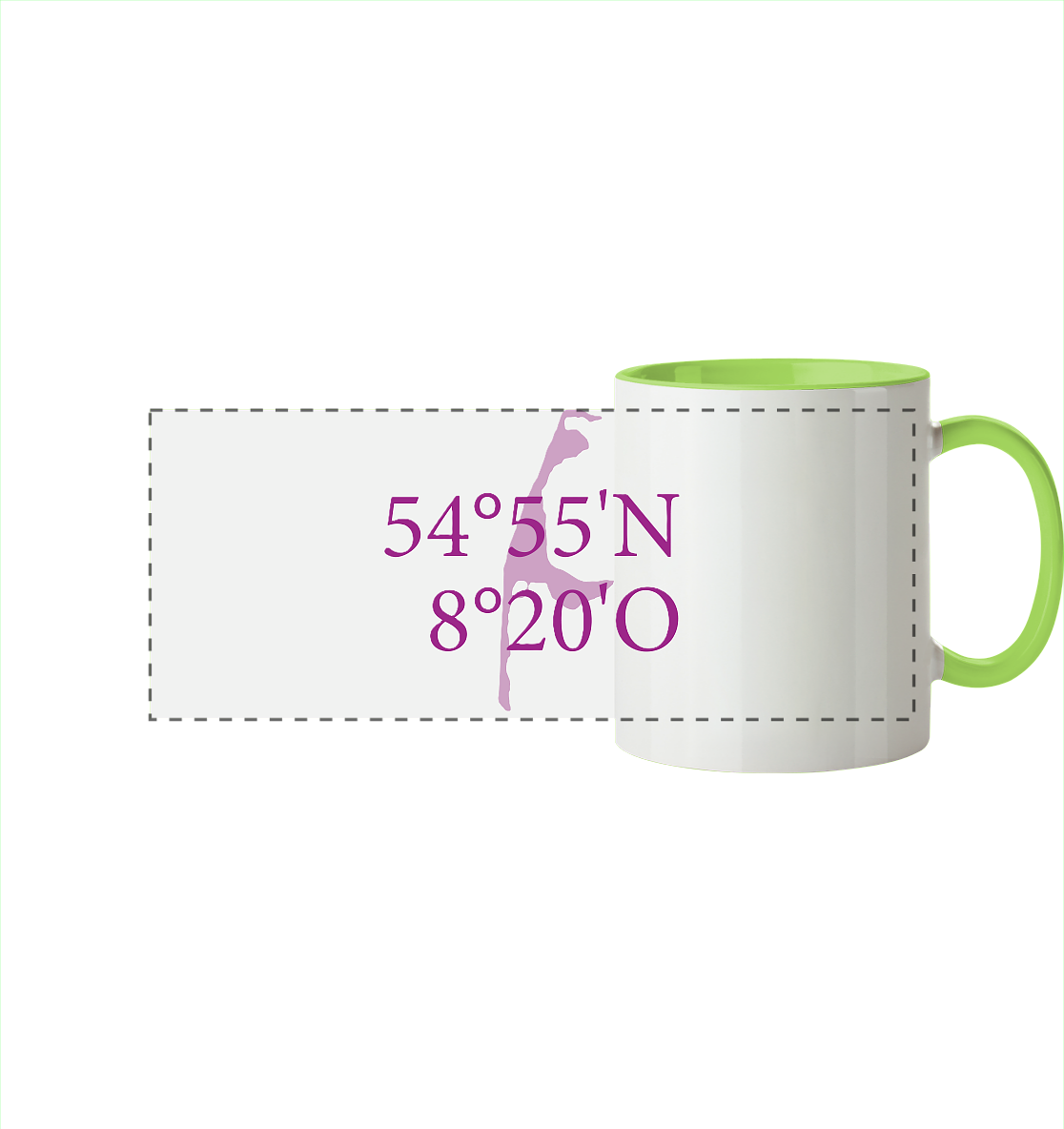 Deine Koordinaten - Tasse zweifarbig