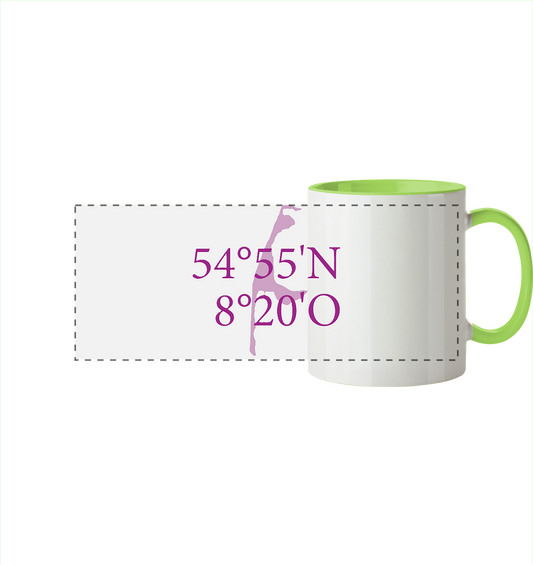 Deine Koordinaten - Tasse zweifarbig