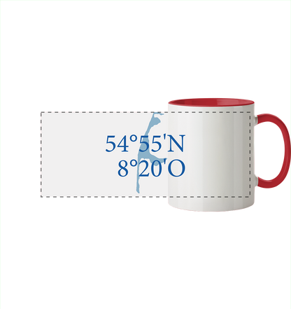 Deine Koordinaten_blau - Panorama Tasse zweifarbig