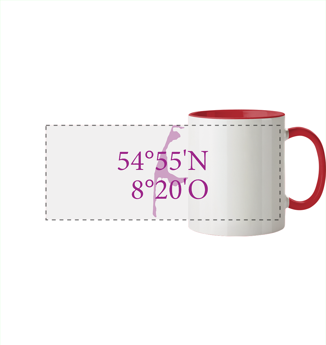 Deine Koordinaten - Tasse zweifarbig