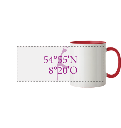 Deine Koordinaten - Tasse zweifarbig