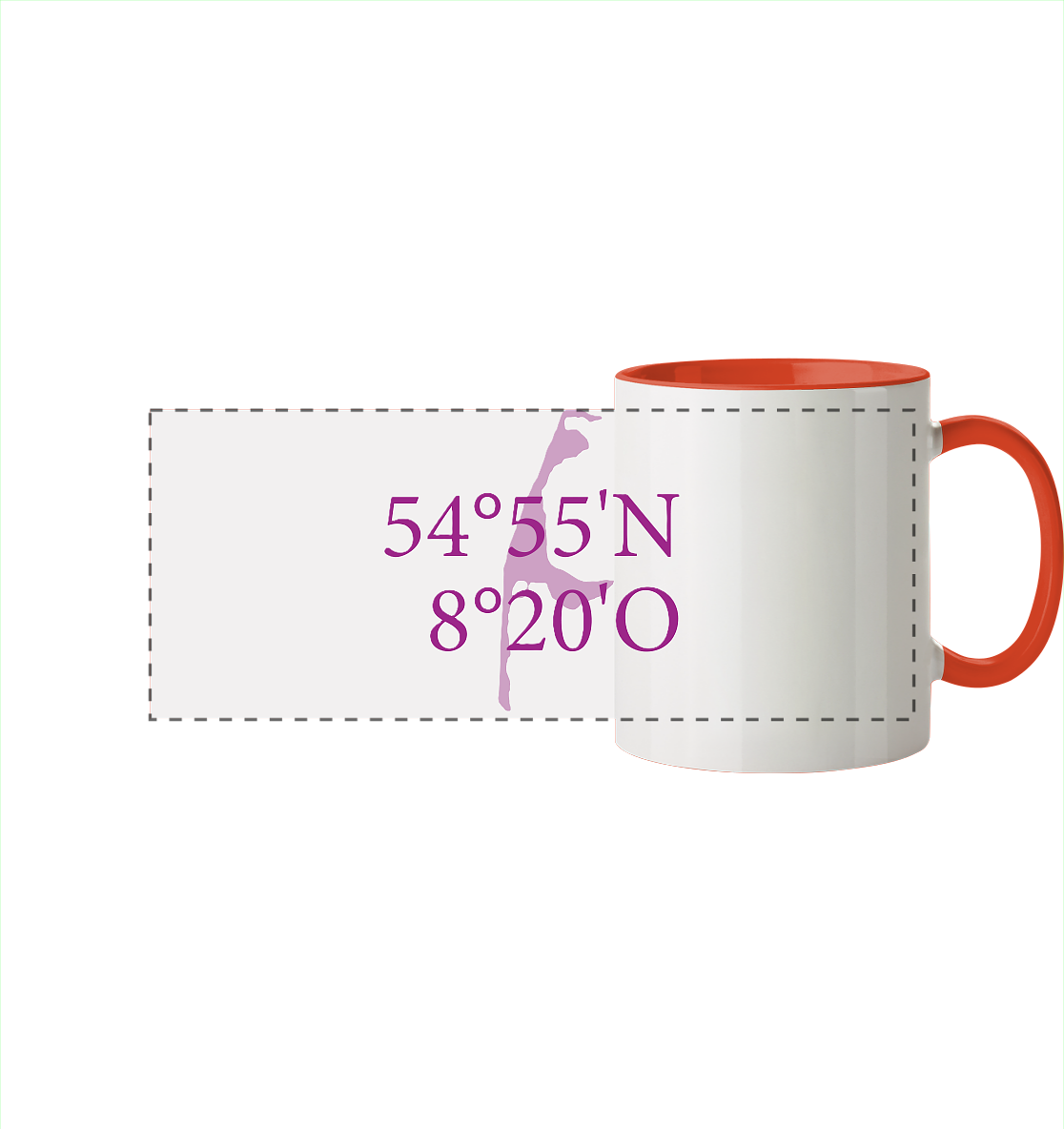 Deine Koordinaten - Tasse zweifarbig