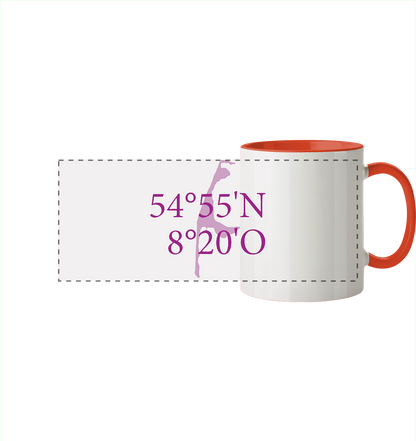 Deine Koordinaten - Tasse zweifarbig