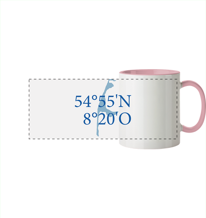 Deine Koordinaten_blau - Panorama Tasse zweifarbig