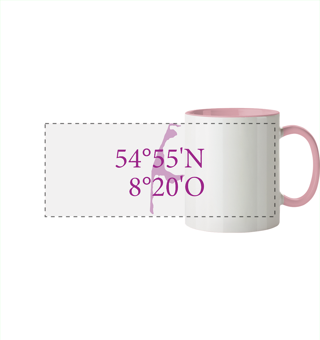 Deine Koordinaten - Tasse zweifarbig