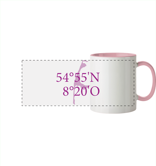 Deine Koordinaten - Tasse zweifarbig