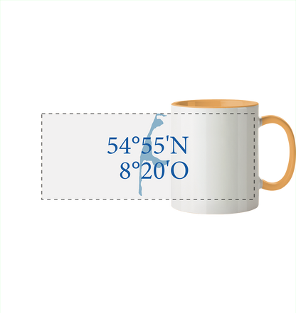 Deine Koordinaten_blau - Panorama Tasse zweifarbig