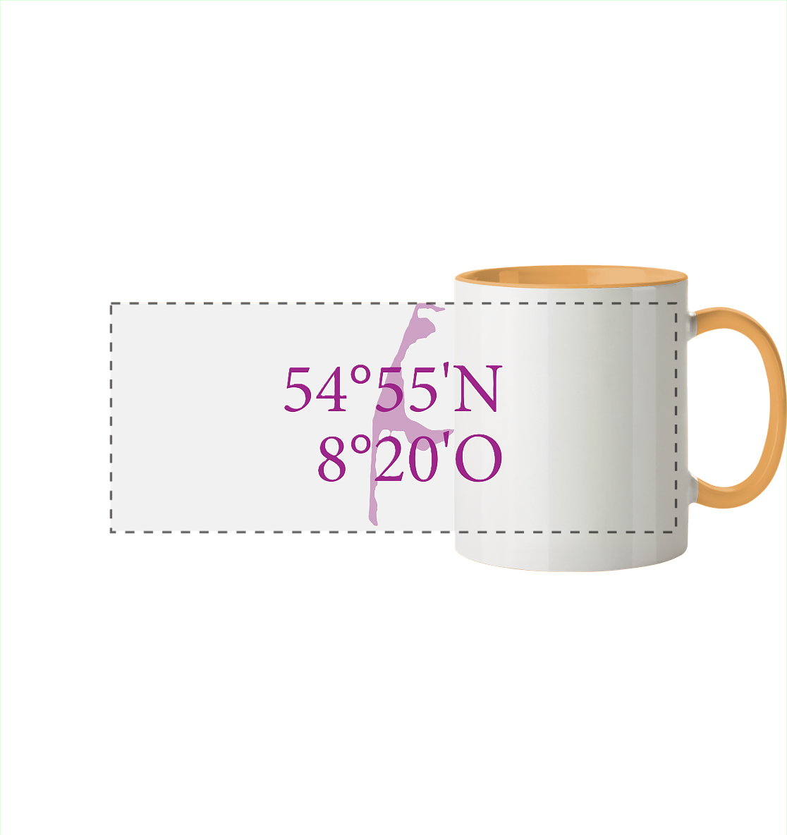 Deine Koordinaten - Tasse zweifarbig