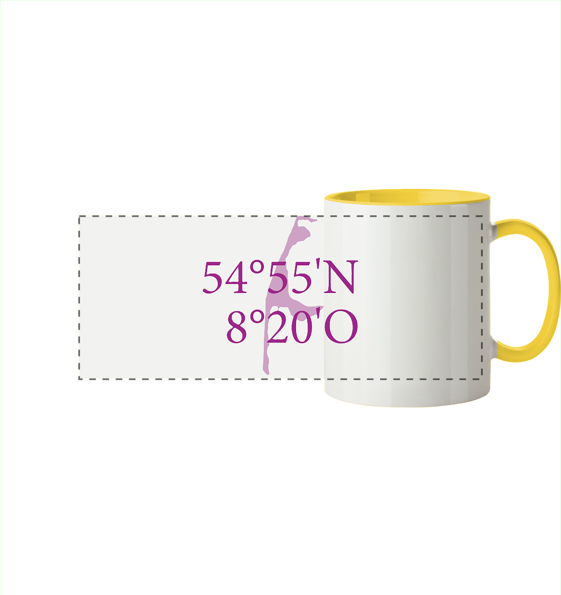 Deine Koordinaten - Tasse zweifarbig