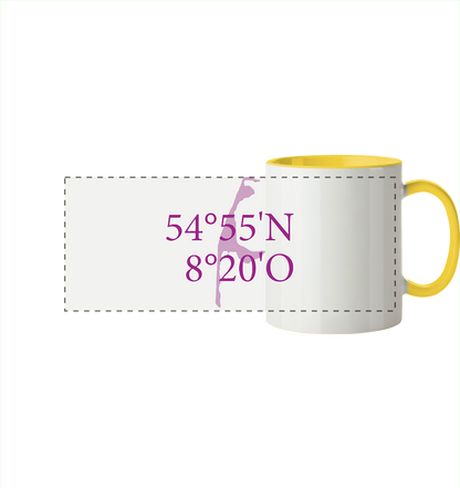Deine Koordinaten - Tasse zweifarbig