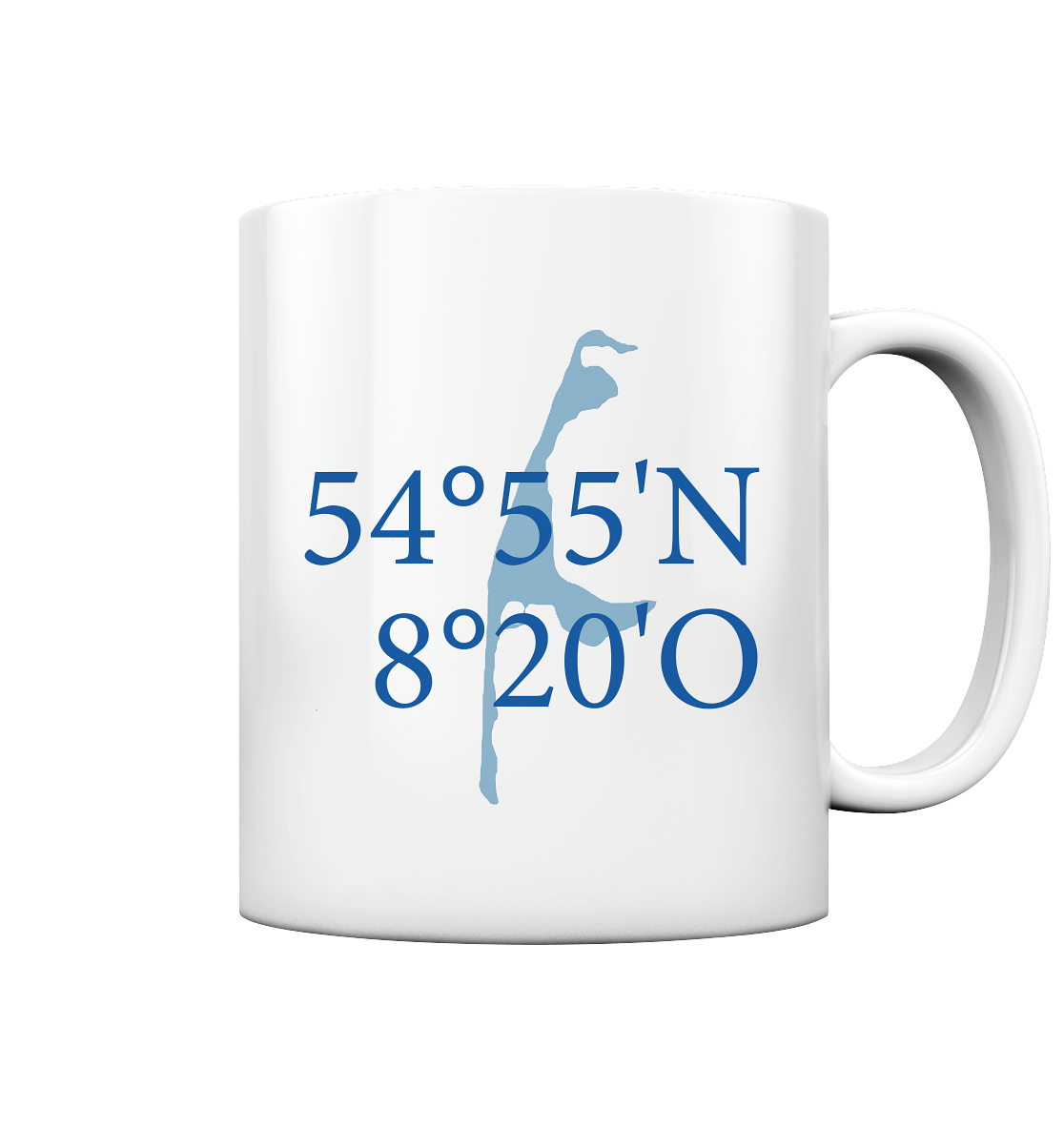 Deine Koordinaten_blau - Keramik Tasse
