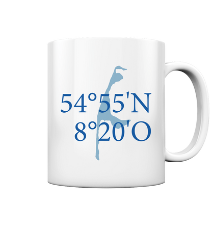 Deine Koordinaten_blau - Keramik Tasse
