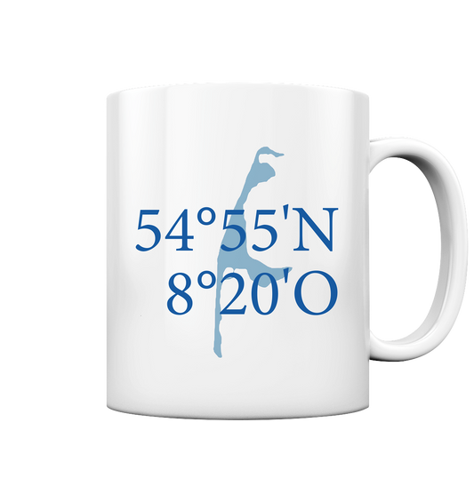 Deine Koordinaten_blau - Keramik Tasse