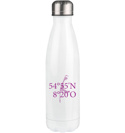 Deine Koordinaten_lila - Thermoflasche 500ml