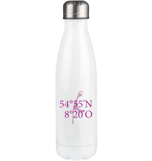 Deine Koordinaten_lila - Thermoflasche 500ml